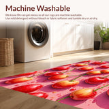 Ultra Soft Area Rug, Non Slip, Stain Resistant, Washable Area Rugs for Living Room, Bedroom, Quirky Cherry Inspired Rug(Red)