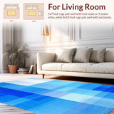 Ultra Soft Area Rug, Non Slip, Stain Resistant, Washable Area Rugs for Living Room, Bedroom, Serene Oceanic Color Palette(Blue)