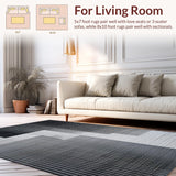 Ultra Soft Area Rug, Non Slip, Stain Resistant, Washable Area Rugs for Living Room, Bedroom, Contemporary Black Living Room Hand-Woven Wool Rug(Black)