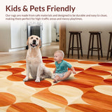 Modern Fall Area Circular in Warm Hues(Brown)