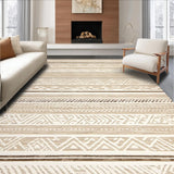 Ultra Soft Area Rug, Non Slip, Stain Resistant, Washable Area Rugs for Living Room, Bedroom, Natura Collection Area Woven Tribal Accent(Beige)