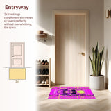 Ultra Soft Area Rug, Non Slip, Stain Resistant, Washable Area Rugs for Living Room, Bedroom, Chic Abstract Kiss Design(Pink)