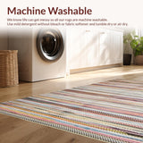 Ultra Soft Area Rug, Non Slip, Stain Resistant, Washable Area Rugs for Living Room, Bedroom, Stylish Cheerful Flat Weave Pattern(Orange)