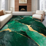 Ultra Soft Area Rug, Non Slip, Stain Resistant, Washable Area Rugs for Living Room, Bedroom, Modern Opulent Marble Aesthetic(Green)