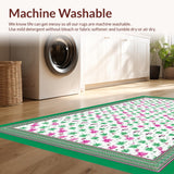 Ultra Soft Area Rug, Non Slip, Stain Resistant, Washable Area Rugs for Living Room, Bedroom, Vibrant Pink Animal Print(White)