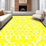 Ultra Soft Area Rug, Non Slip, Stain Resistant, Washable Area Rugs for Living Room, Bedroom, Whimsical Wave-Inspired Decor(Yellow)