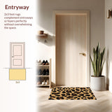Ultra Soft Area Rug, Non Slip, Stain Resistant, Washable Area Rugs for Living Room, Bedroom, Stylish Non-Shedding Dormitory Leopard Accent Rug(Beige)