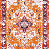 Ultra Soft Area Rug, Non Slip, Stain Resistant, Washable Area Rugs for Living Room, Bedroom, Elegant Soft Pastel Floral Design(Orange)