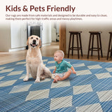 Ultra Soft Area Rug, Non Slip, Stain Resistant, Washable Area Rugs for Living Room, Bedroom, Stylish Distressed Artful Texture(Blue)