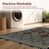 Ultra Soft Area Rug, Non Slip, Stain Resistant, Washable Area Rugs for Living Room, Bedroom, Subtle Modern Lattice Texture(Gray)