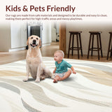 Ivory Decorative Area With Coastal Wave Inspired For Patios(Beige)