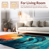 Ultra Soft Area Rug, Non Slip, Stain Resistant, Washable Area Rugs for Living Room, Bedroom, Summer Vibes Surf Board Area Rug Beach House Decor Coastal Accent Carpet(Orange)