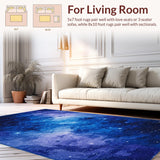 Ultra Soft Area Rug, Non Slip, Stain Resistant, Washable Area Rugs for Living Room, Bedroom, Cosmic Purple and Blue Harmony(Blue)