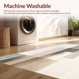 Beige & Grey Abstract Kitchen Runner(Beige)