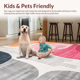 Ultra Soft Area Rug, Non Slip, Stain Resistant, Washable Area Rugs for Living Room, Bedroom, Modern Minimalist Soft Gradient Art(Gray)