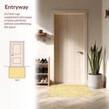 Ultra Soft Area Rug, Non Slip, Stain Resistant, Washable Area Rugs for Living Room, Bedroom, Rustic Elegance Beige Yellow Low Pile Floor Mat(Gold)