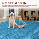 Ultra Soft Area Rug, Non Slip, Stain Resistant, Washable Area Rugs for Living Room, Bedroom, Vintage Soft Blue Living Room Non-Slip Rug(Blue)
