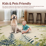 Ultra Soft Area Rug, Non Slip, Stain Resistant, Washable Area Rugs for Living Room, Bedroom, Soft Earthy Floral Elegance(Beige)