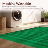 Ultra Soft Area Rug, Non Slip, Stain Resistant, Washable Area Rugs for Living Room, Bedroom, Trendy Green Tartan Decorative Touch(Green)