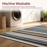 Ultra Soft Area Rug, Non Slip, Stain Resistant, Washable Area Rugs for Living Room, Bedroom, Elegant Textured Tone Block Pattern(Brown)