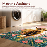 Ultra Soft Area Rug, Non Slip, Stain Resistant, Washable Area Rugs for Living Room, Bedroom, Whimsical Farmhouse Animal Design(Brown)