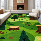 Ultra Soft Area Rug, Non Slip, Stain Resistant, Washable Area Rugs for Living Room, Bedroom, Cheerful Leafy Canopy Theme(Green)