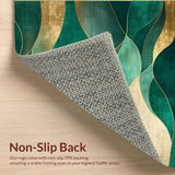 Ultra Soft Area Rug, Non Slip, Stain Resistant, Washable Area Rugs for Living Room, Bedroom, Chic Transitional Organic Forms(Green)