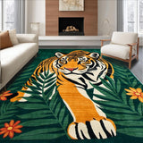 Ultra Soft Area Rug, Non Slip, Stain Resistant, Washable Area Rugs for Living Room, Bedroom, Elegant Earthy Animal Print Theme(Orange)