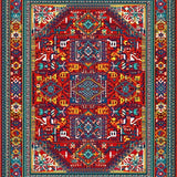 Ultra Soft Area Rug, Non Slip, Stain Resistant, Washable Area Rugs for Living Room, Bedroom, Lively Medley of Diverse Hues(Red)