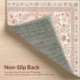 Ultra Soft Area Rug, Non Slip, Stain Resistant, Washable Area Rugs for Living Room, Bedroom, Vintage Pink Gray Living Room Washable Rug(Beige)