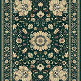 Ultra Soft Area Rug, Non Slip, Stain Resistant, Washable Area Rugs for Living Room, Bedroom, Dark Emerald Boho Chic Design(Green)