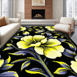 Ultra Soft Area Rug, Non Slip, Stain Resistant, Washable Area Rugs for Living Room, Bedroom, Chic Colorful Floral Arrangement(Yellow)