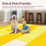 Ultra Soft Area Rug, Non Slip, Stain Resistant, Washable Area Rugs for Living Room, Bedroom, Radiant Plush Rustic Charm(Yellow)