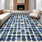 Ultra Soft Area Rug, Non Slip, Stain Resistant, Washable Area Rugs for Living Room, Bedroom, Modern Ombre Area Rug: Geometric Interpretation of a Classic Design(Blue)