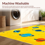 Ultra Soft Area Rug, Non Slip, Stain Resistant, Washable Area Rugs for Living Room, Bedroom, Nebula Inspired Playful Graphics(Yellow)
