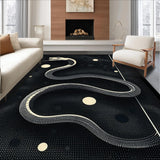 Ultra Soft Area Rug, Non Slip, Stain Resistant, Washable Area Rugs for Living Room, Bedroom, Stylish Monochrome Animal Print(Black)