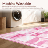 Ultra Soft Area Rug, Non Slip, Stain Resistant, Washable Area Rugs for Living Room, Bedroom, Soft Plush Circular Learning Atmosphere(Pink)