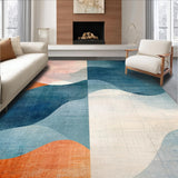 Ultra Soft Area Rug, Non Slip, Stain Resistant, Washable Area Rugs for Living Room, Bedroom, Peach Whisper Abstract Accent Floor Rug(Blue)