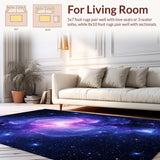 Ultra Soft Area Rug, Non Slip, Stain Resistant, Washable Area Rugs for Living Room, Bedroom, Magical Galaxy Spectrum Display(Purple)