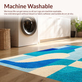 Ultra Soft Area Rug, Non Slip, Stain Resistant, Washable Area Rugs for Living Room, Bedroom, Light Blue Yoga Space Non-Shedding Decorative Rug(Blue)