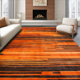Ultra Soft Area Rug, Non Slip, Stain Resistant, Washable Area Rugs for Living Room, Bedroom, Energetic Flame Orange Aesthetic(Orange)