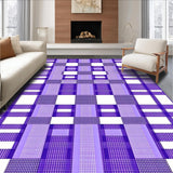Ultra Soft Area Rug, Non Slip, Stain Resistant, Washable Area Rugs for Living Room, Bedroom, Whimsical Wavy Checkerboard Aesthetic(Purple)