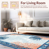 Ultra Soft Area Rug, Non Slip, Stain Resistant, Washable Area Rugs for Living Room, Bedroom, Artistic Lobster Pattern Contemporary Look(Blue)