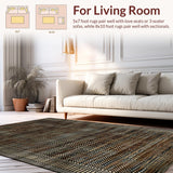 Ultra Soft Area Rug, Non Slip, Stain Resistant, Washable Area Rugs for Living Room, Bedroom, Rustic Earthy Cowhide Aesthetic(Brown)
