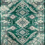 Ultra Soft Area Rug, Non Slip, Stain Resistant, Washable Area Rugs for Living Room, Bedroom, Stylish Light Toned Trellis Design(Green)