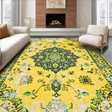 Ultra Soft Area Rug, Non Slip, Stain Resistant, Washable Area Rugs for Living Room, Bedroom, Rustic Bright Nature-Inspired Pattern(Yellow)