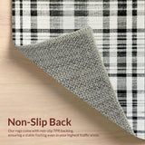 Ultra Soft Area Rug, Non Slip, Stain Resistant, Washable Area Rugs for Living Room, Bedroom, Striped Modern Entryway Rug: Handwoven Geometric Doormat(Black)