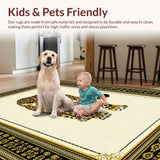 Ultra Soft Area Rug, Non Slip, Stain Resistant, Washable Area Rugs for Living Room, Bedroom, Rustic Earthy Leopard Vibes(Beige)