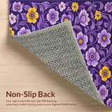 Ultra Soft Area Rug, Non Slip, Stain Resistant, Washable Area Rugs for Living Room, Bedroom, Luxurious Vibrant Garden Style(Purple)