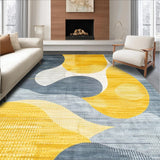 Ultra Soft Area Rug, Non Slip, Stain Resistant, Washable Area Rugs for Living Room, Bedroom, Contemporary Vibrant Patterned Surface(Yellow)